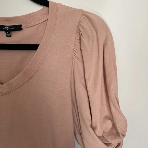 Seven for All Mankind tan puffy sleeve shirt - Picture 2 of 10